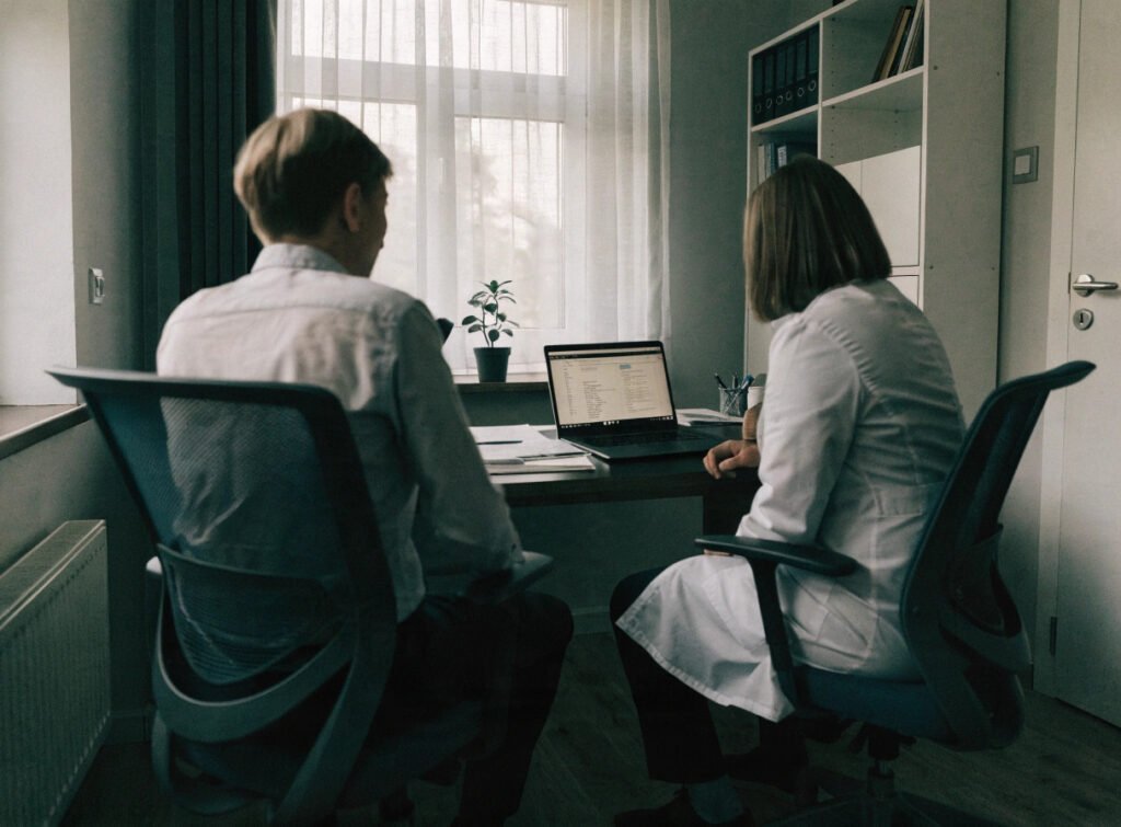 GP partners discussing cover arrangements during a colleague's regulatory investigation