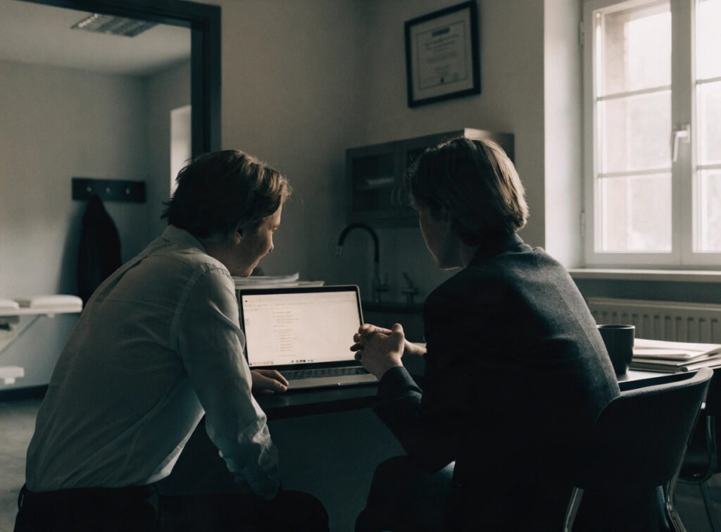 gp practice manager meeting with a data protection officer to review compliance