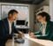 Two dental practice partners reviewing a partnership agreement document together in a practice office