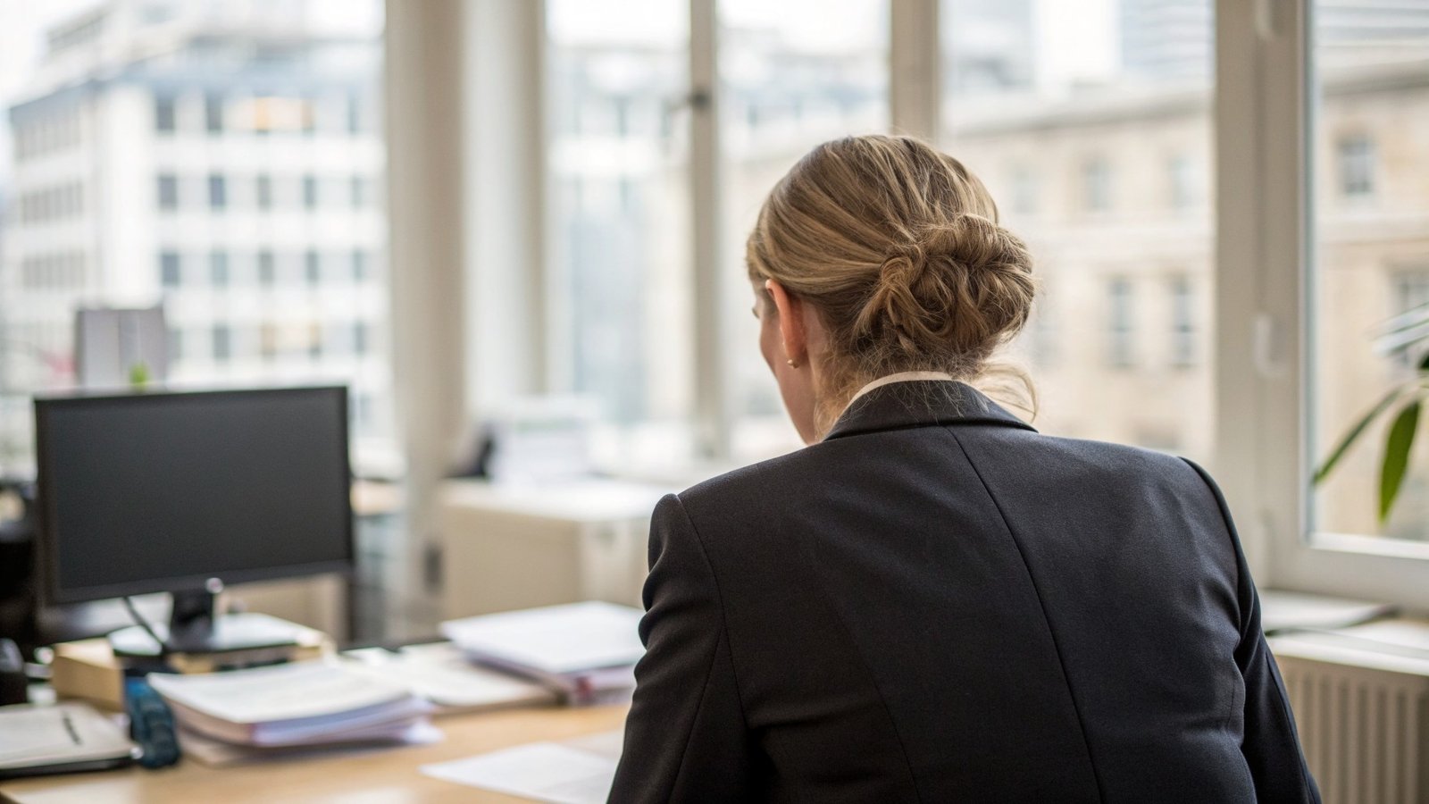 Solicitor marking up a draft agreement at a desk in a London office