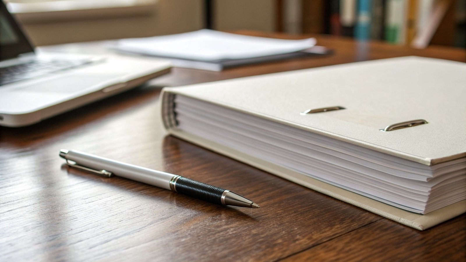 Disclosure letter and due diligence files on a desk during a business sale